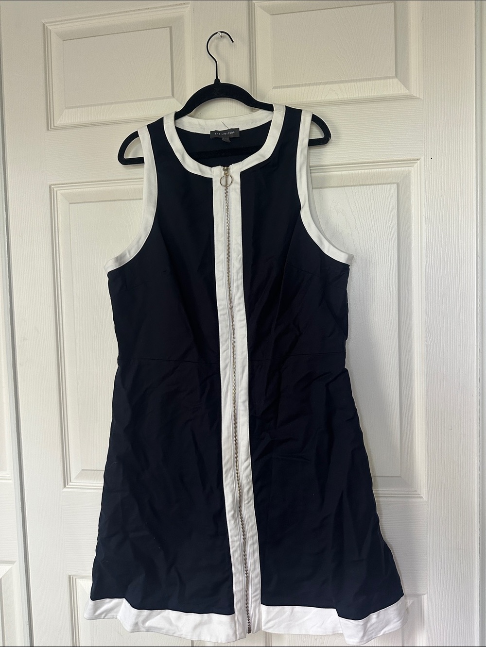 The Limited Black Dress with White Neck Trim EUC